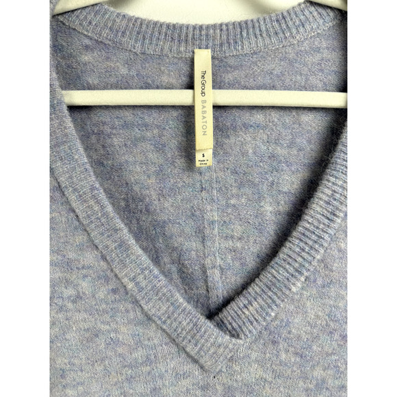 Aritzia Preppy Pastel Academia Oversized Fuzzy Knit Alpaca Wool Blend Sweater S - Picture 3 of 7